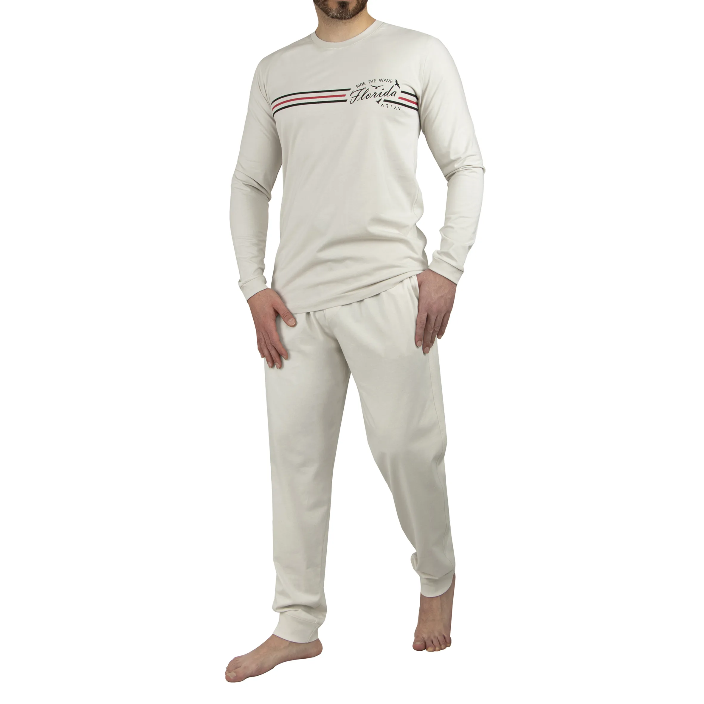 ست تی شرت و شلوار مردانه آریان نخ باف مدل Z 17633