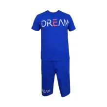 ست تیشرت و شلوارک مردانه طرح Dream کد 1565 رنگ آبی
