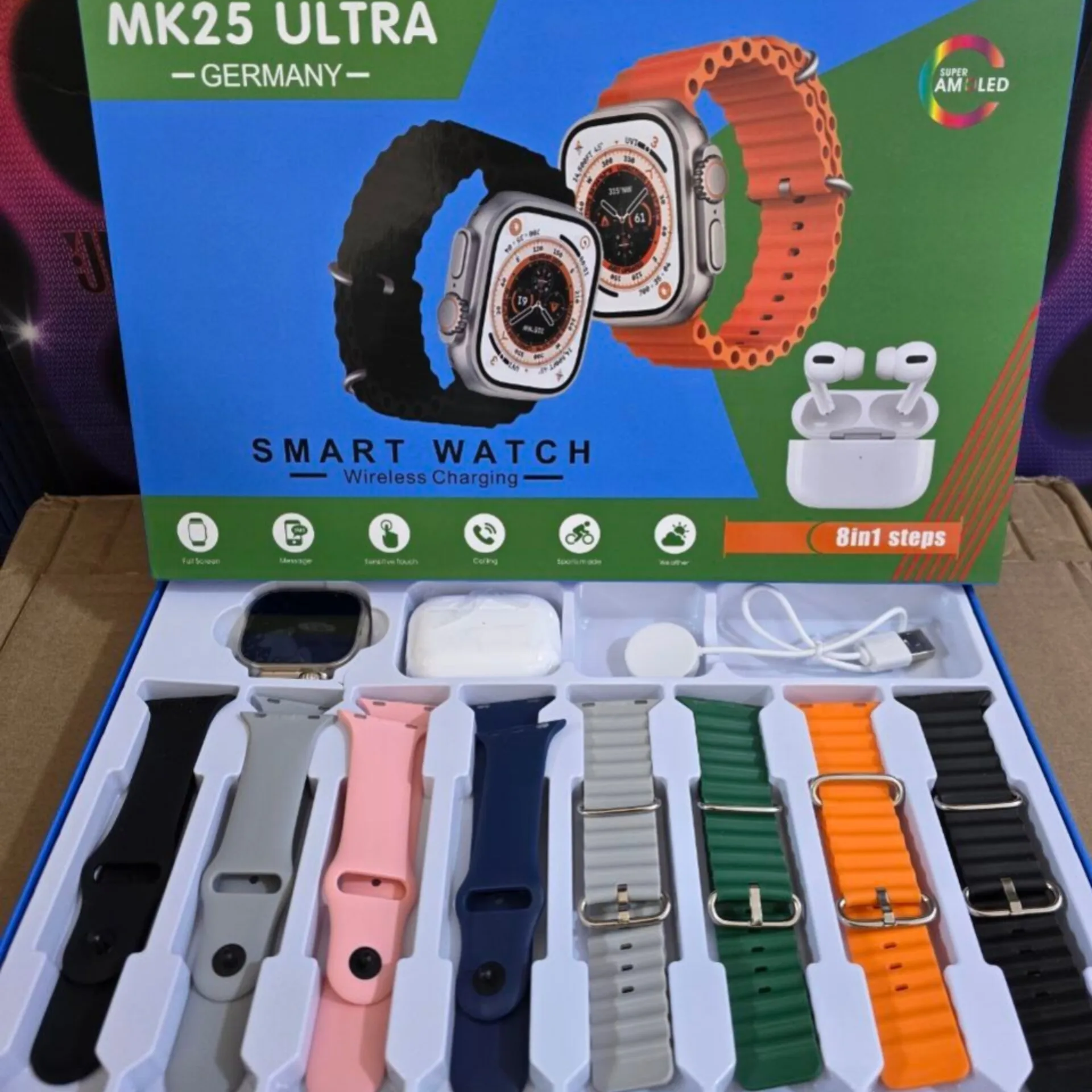 ساعت هوشمند مدل MK25 ULTRA به همراه هدفون