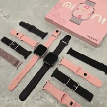 ساعت هوشمند ۴۱ میلیمتری ویسمی مدل X28 mini با ۴ بند سیلیکونی و ۱ بند فلزی