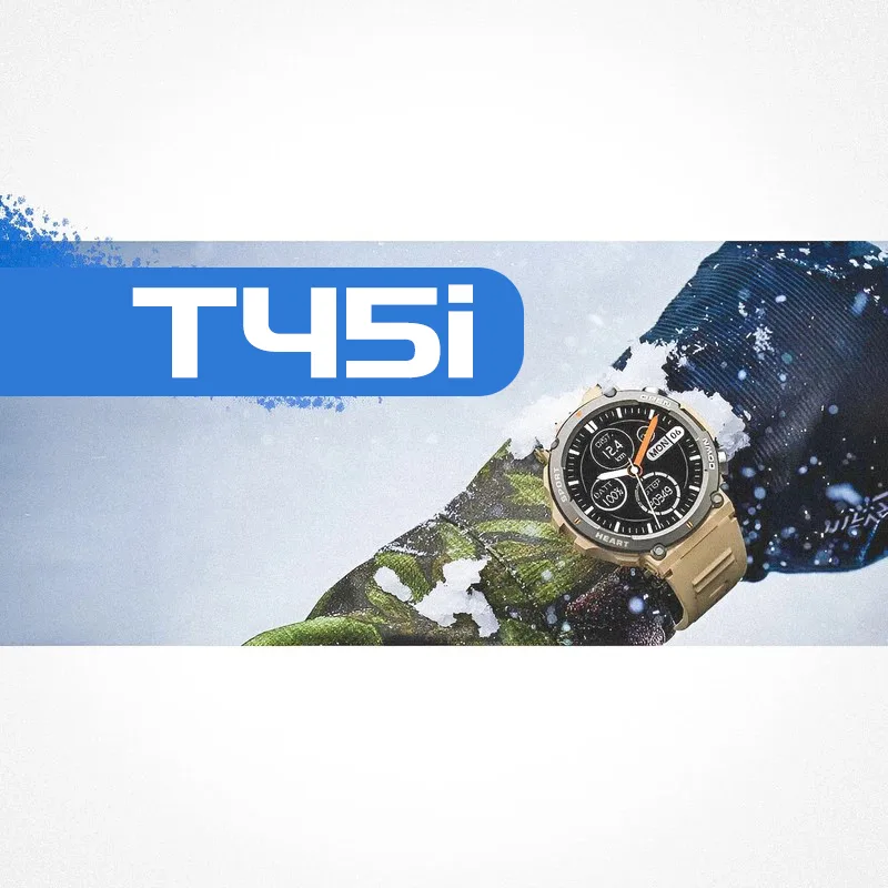 ساعت هوشمند 46 میلی متری مدل T͏45i.v2025 بند سیلیـکونی