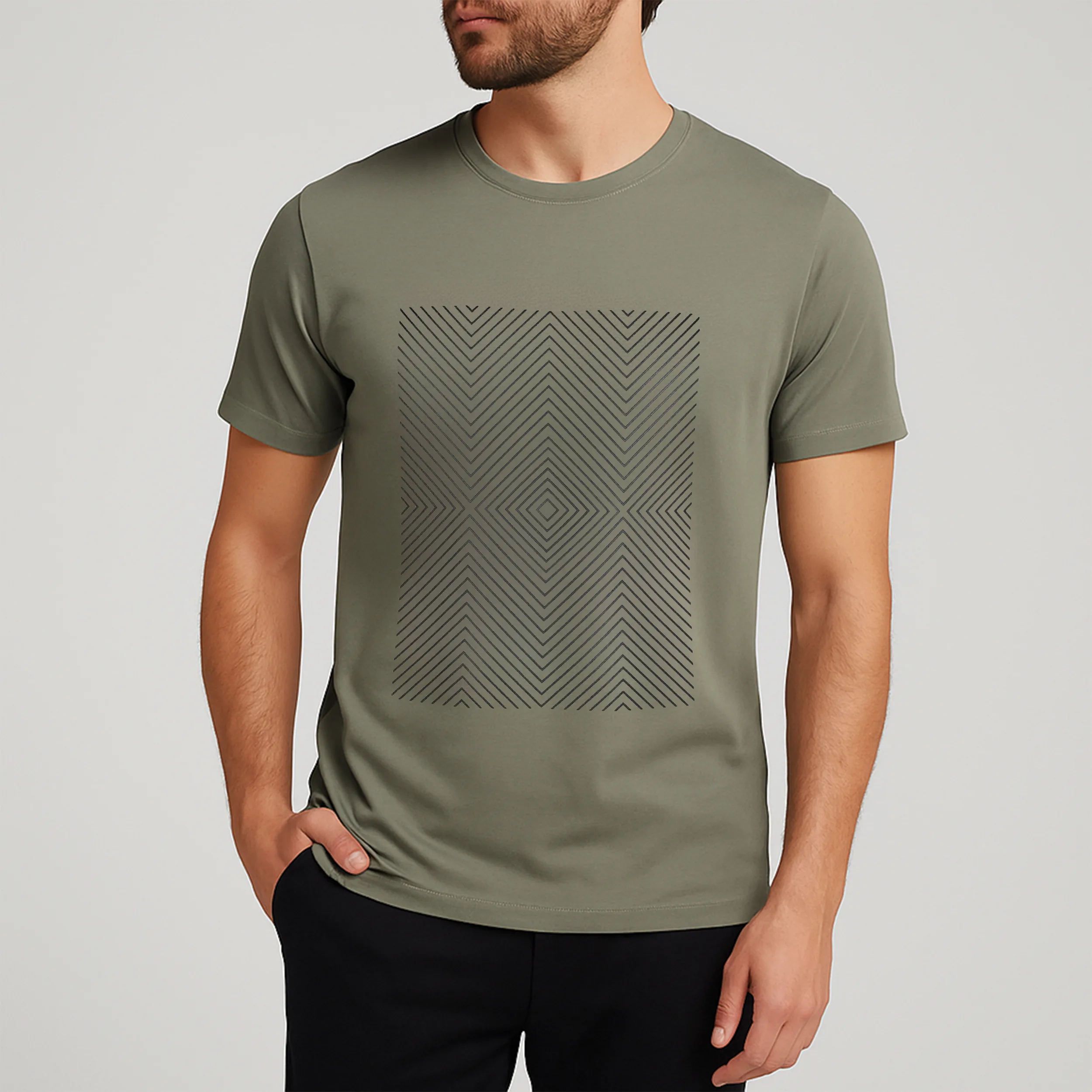 تی شرت آستین کوتاه مردانه باینت مدل 758-3 رنگ سبز