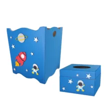ست سطل و جادستمال کاغذی اتاق کودک مدل فضا