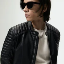 کت چرم مردانه مدل FAUX BIKER