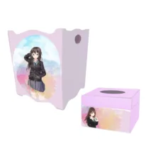 ست سطل و جادستمال کاغذی اتاق کودک مدل دختر