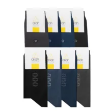 جوراب ساق بلند مردانه آریان نخ باف مدل 5131 بسته هشت عددی