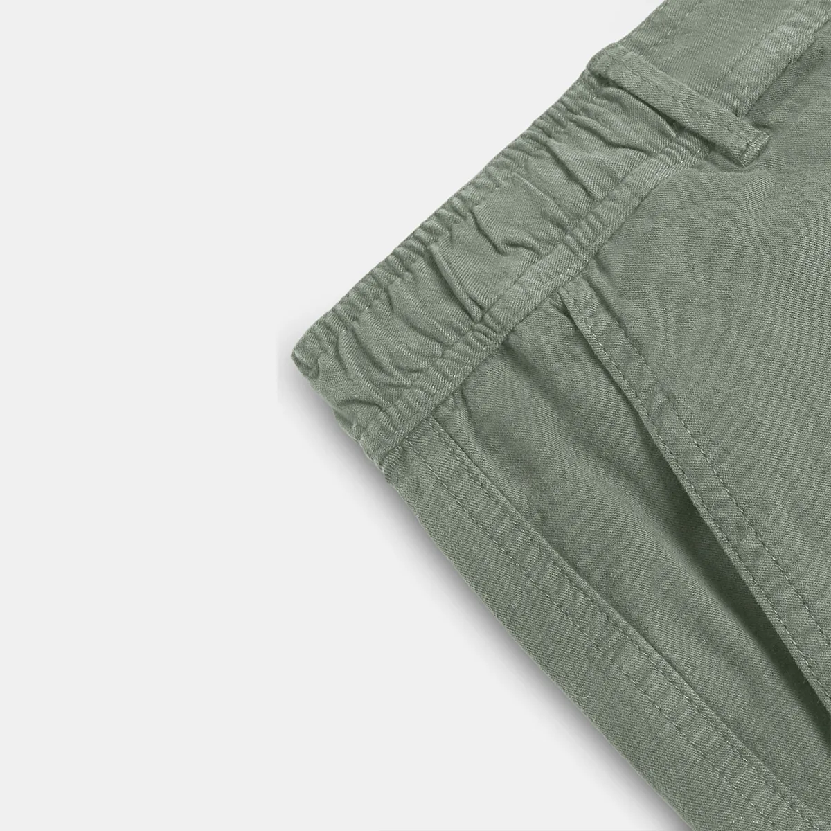 شلوارک مردانه مامی دوز مدل فرمال کتان رنگ سبز