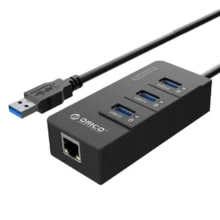هاب 3 پورت USB 3.0 اوریکو مدل HR01-U3 همراه با پورت RJ45
