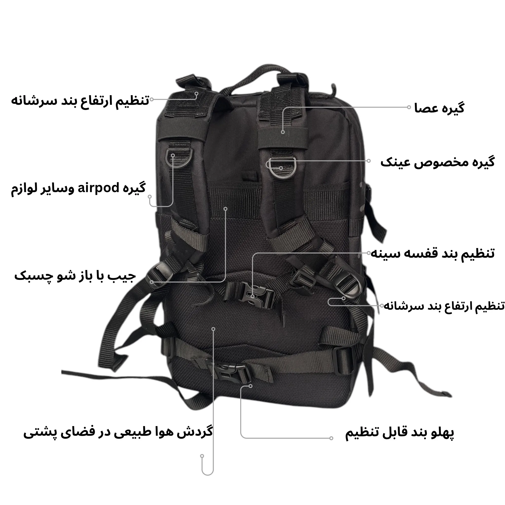 کوله پشتی کوهنوردی 45 لیتری مدل m313