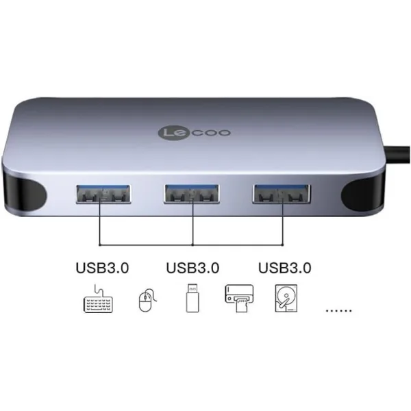 هاب 6 پورت usb-c لوکو مدل LKC1345H