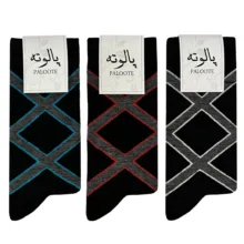 جوراب ساق بلند مردانه پالوته مدل PLT-SHG-E44 مجموعه 3 عددی