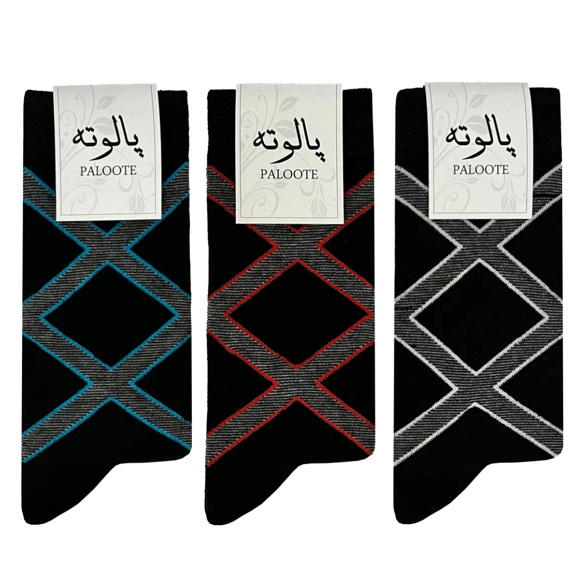 جوراب ساق بلند مردانه پالوته مدل PLT-SHG-E44 مجموعه 3 عددی