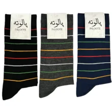جوراب ساق بلند مردانه پالوته مدل PLT-SHG-P22 مجموعه 3 عددی