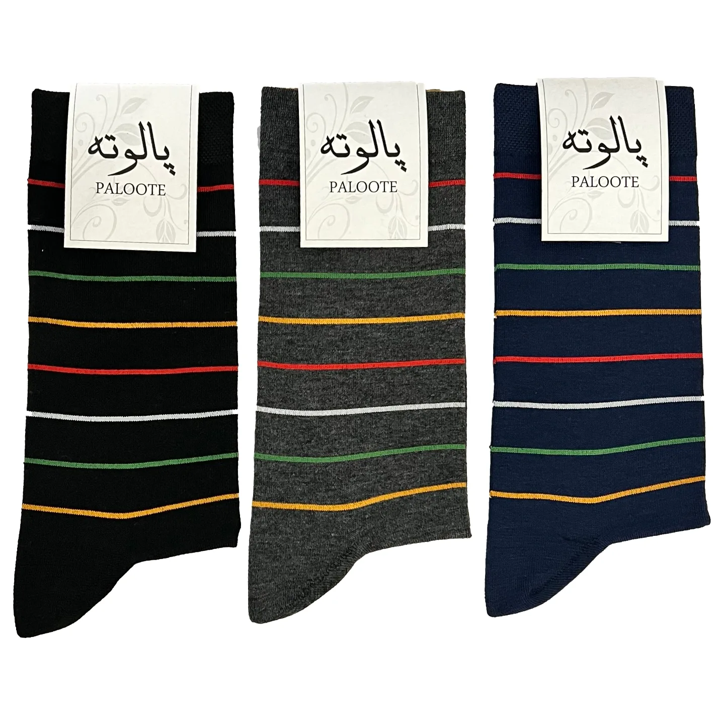 جوراب ساق بلند مردانه پالوته مدل PLT-SHG-P22 مجموعه 3 عددی