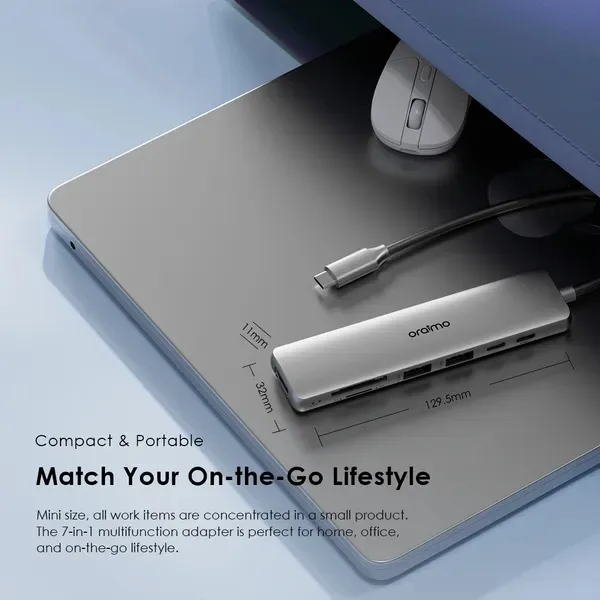 هاب 7 پورت USB-C اورایمو مدل PowerTrans