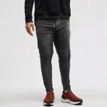 شلوار جین مردانه مدل اسلش دم پا زیپ کد AR501