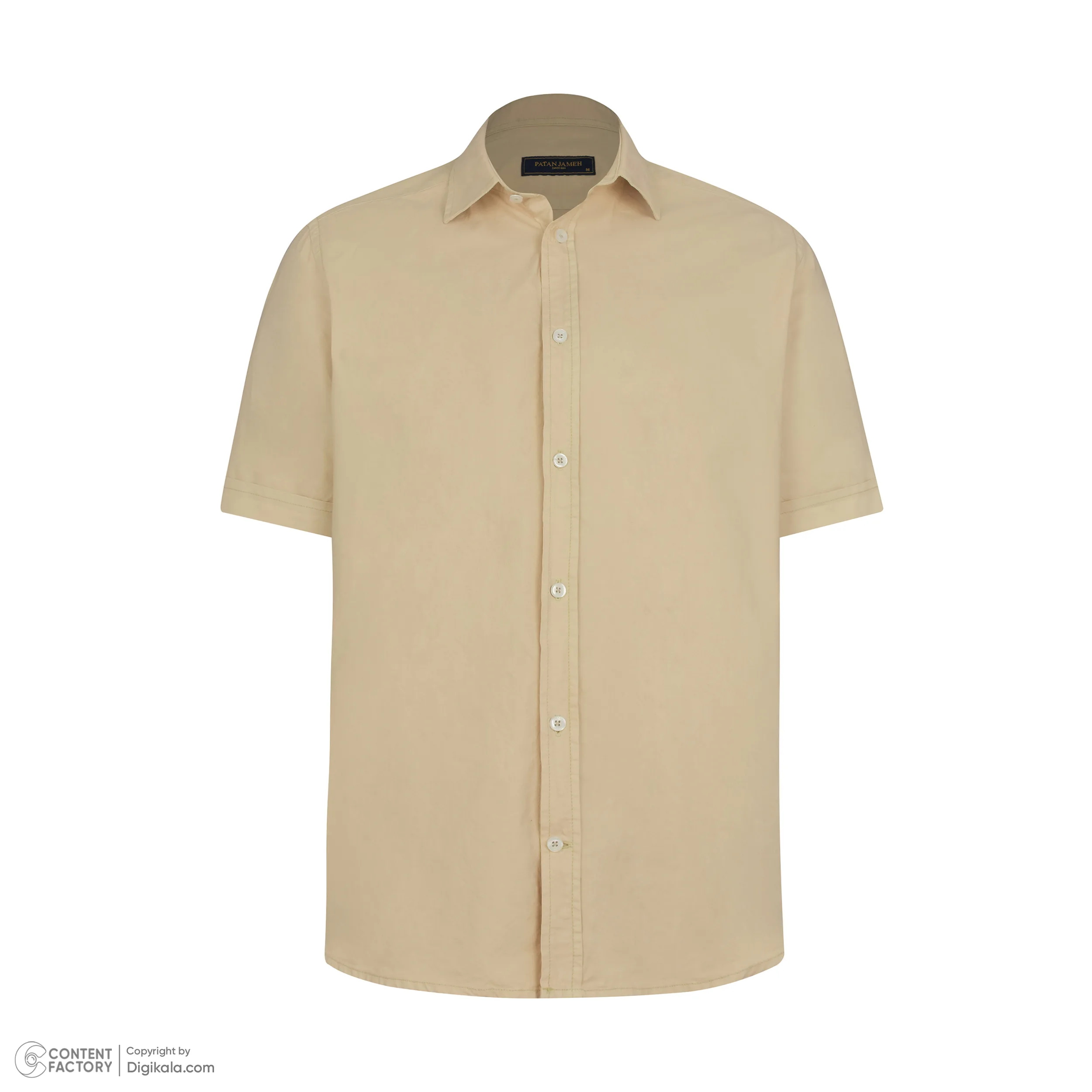 پیراهن آستین کوتاه یقه برگردان مردانه پاتن جامه مدل کتان کد MC8113