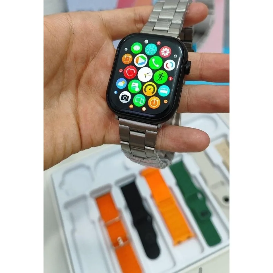 ساعت هوشمند مدل WS 86 MAX دارای قابلیت کنترل سطح اکسیژن خون با بند فلزی