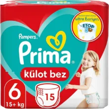 پوشک بچه پریما مدل شورتی سایز 6 بسته 15 عددی