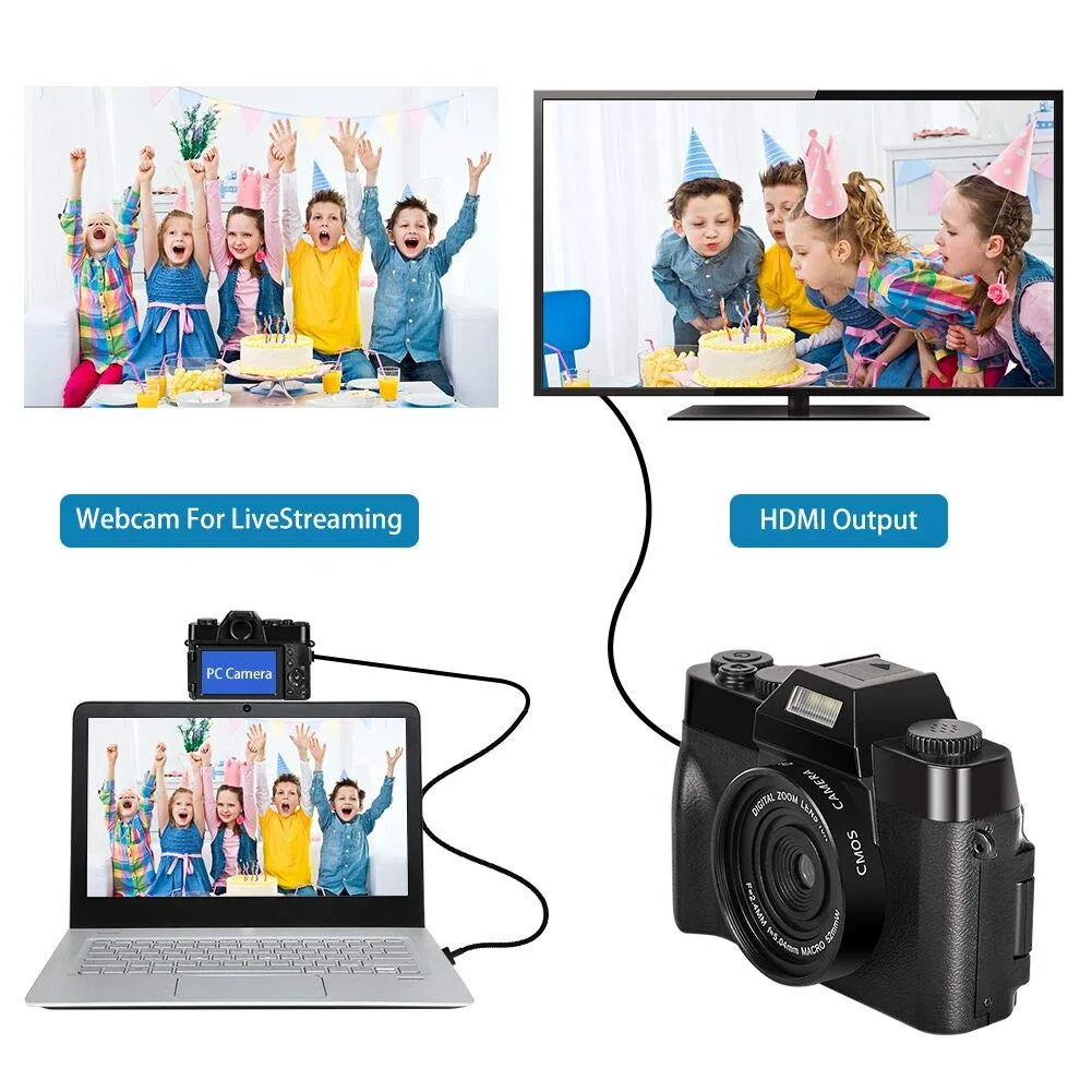 دوربین دیجیتال مدل 2.7K UHD 30.0MP به همراه لنز 16X