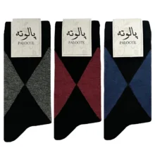 جوراب ساق بلند مردانه پالوته مدل PLT-SHG-P99 مجموعه 3 عددی