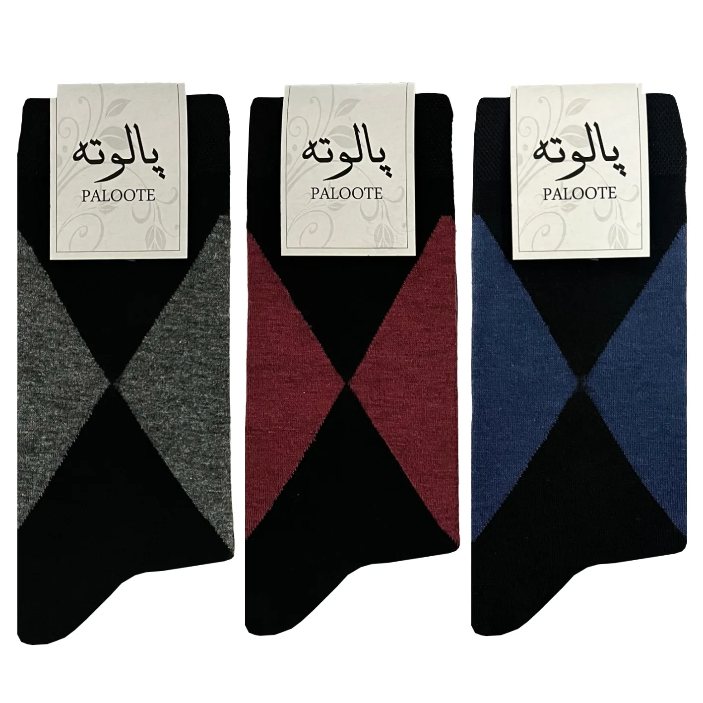 جوراب ساق بلند مردانه پالوته مدل PLT-SHG-P99 مجموعه 3 عددی