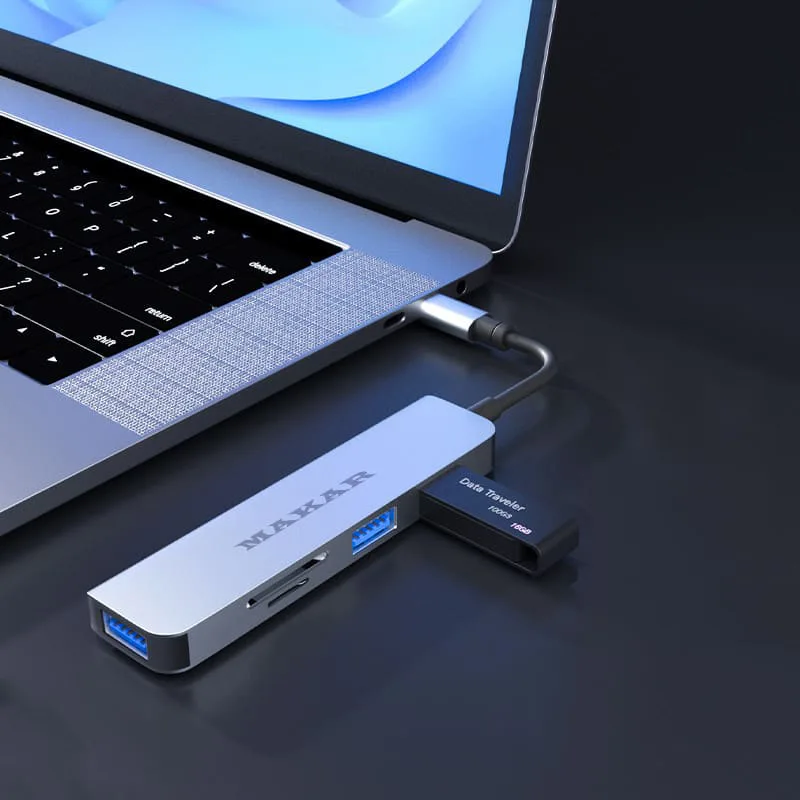 هاب و کارت خوان 5 پورت USB-C ماکار مدل 5in1 MK-HU235-C