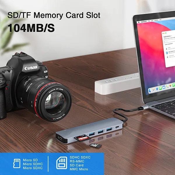 هاب 7 پورت USB-C مدل HB036