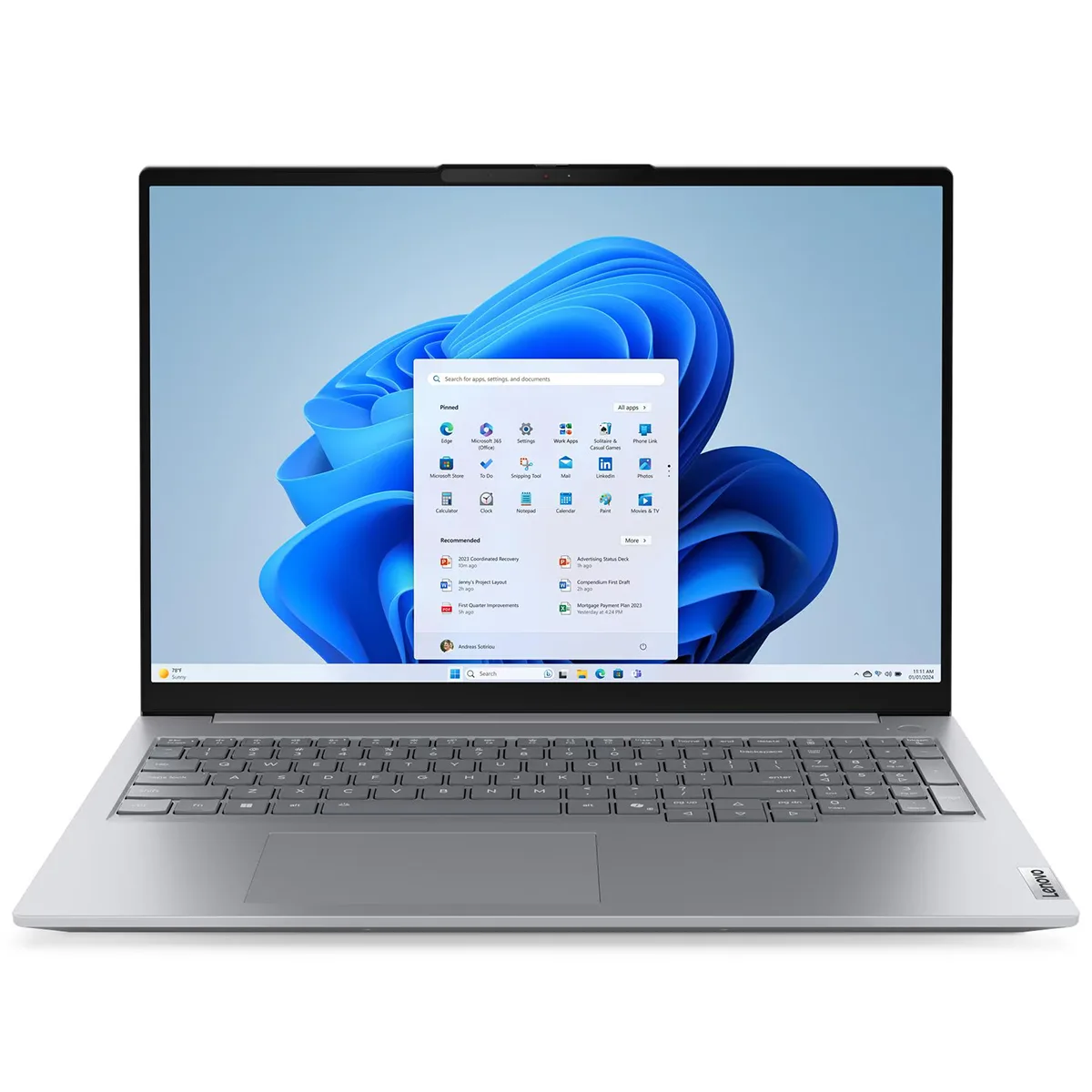 لپ تاپ 16 اینچی لنوو مدل ThinkBook 16 G8 IAL-Core Ultra 7 255H-16GB DDR5 5600MHz-512GB SSD-IPS 60Hz-Backlit-Fingerprint