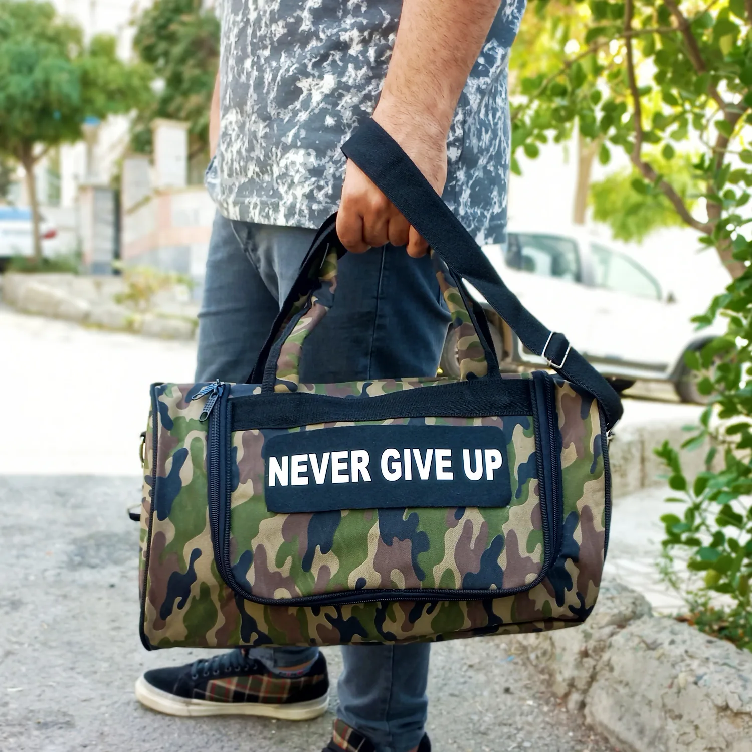 ساک ورزشی طرح Nerver Give Up کد 4332