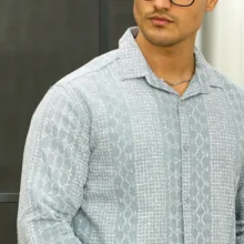 پیراهن آستین بلند مردانه مدل چاپ کد 1148-058