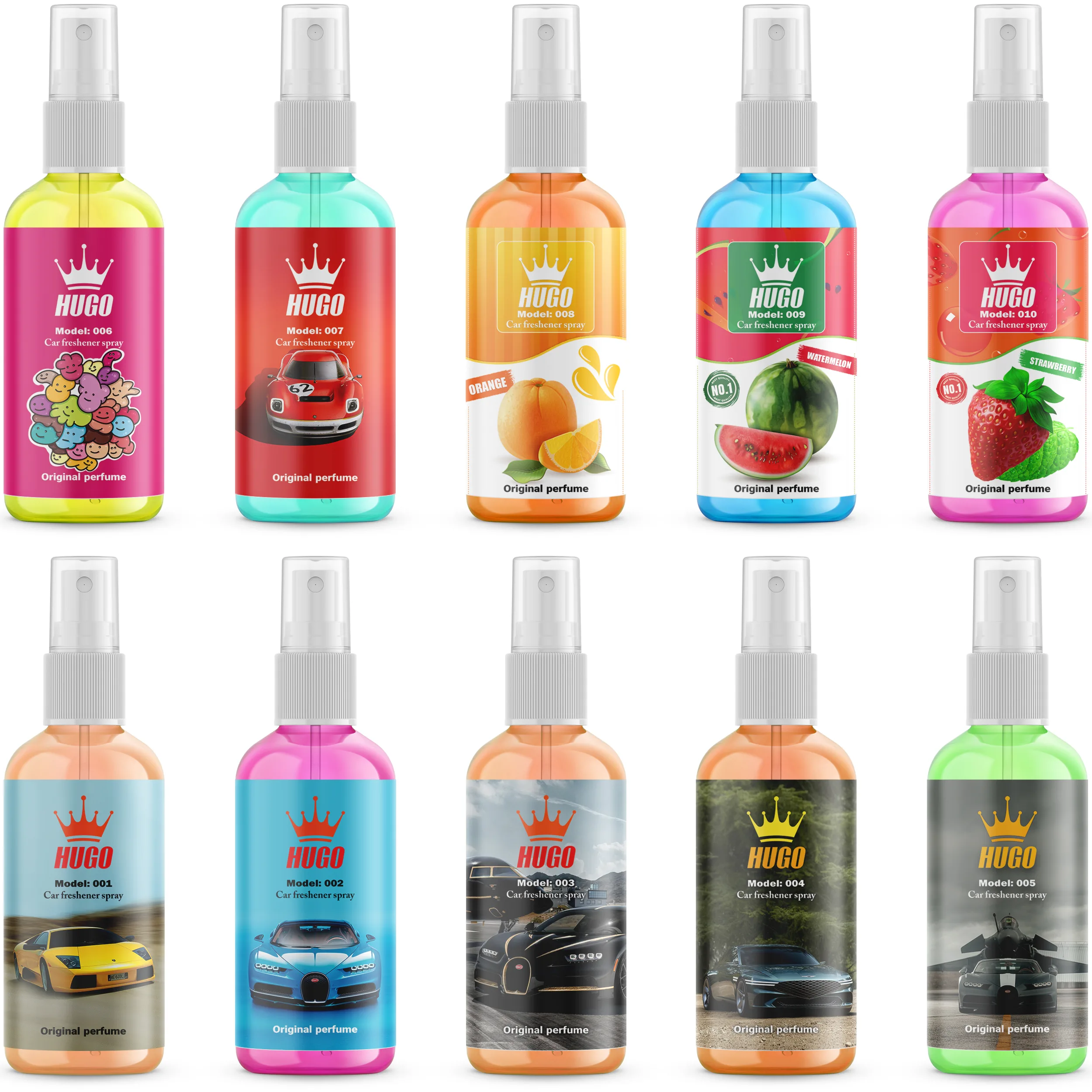 اسپری خوشبو کننده خودرو هوگو مدل G-10 حجم 50 میلی لیتر بسته 10 عددی