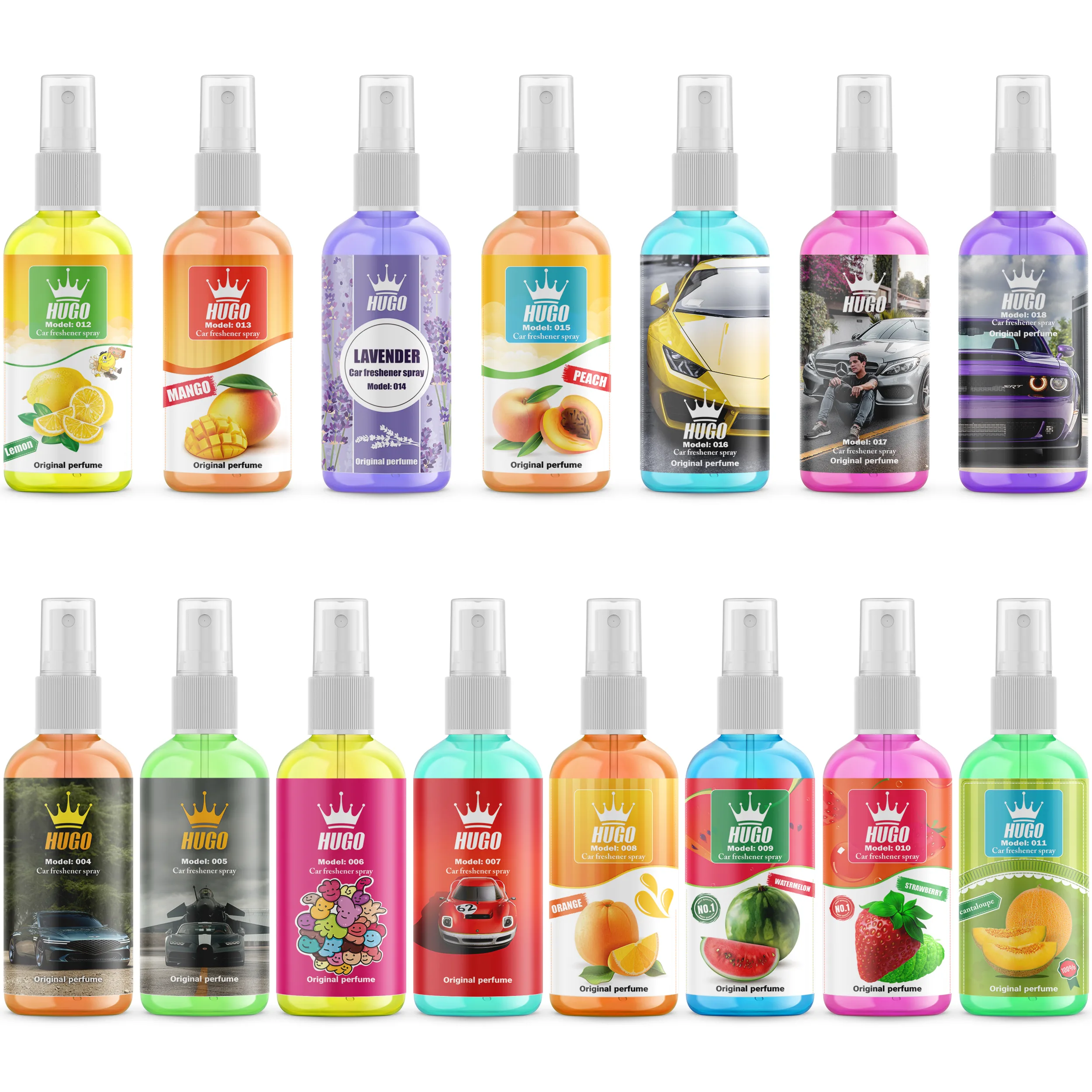 اسپری خوشبو کننده خودرو هوگو مدل G-15 حجم 50 میلی لیتر بسته 15 عددی