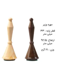 مهره شطرنج شهریار مدل چوبی مخروطی بسته 32 عددی
