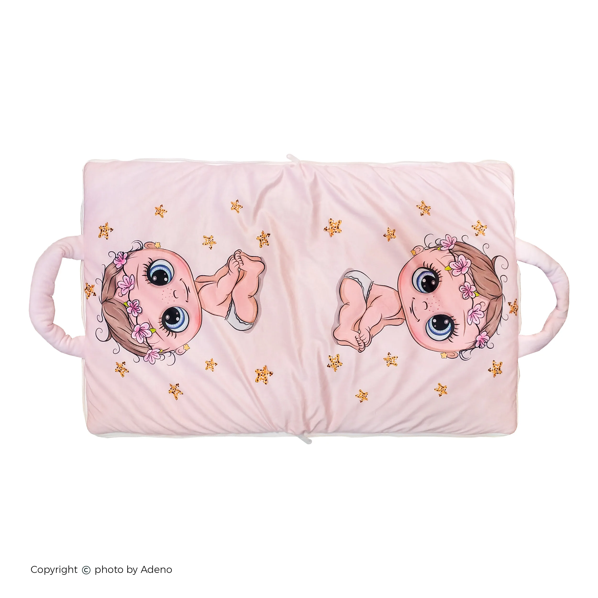 سرویس خواب نوزاد 3تکه آدنو مدل سفری طرح its a girl