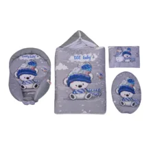 سرویس خواب 6 تکه کودک طرح خرس و برف کد 9590 به همراه تشک بازی