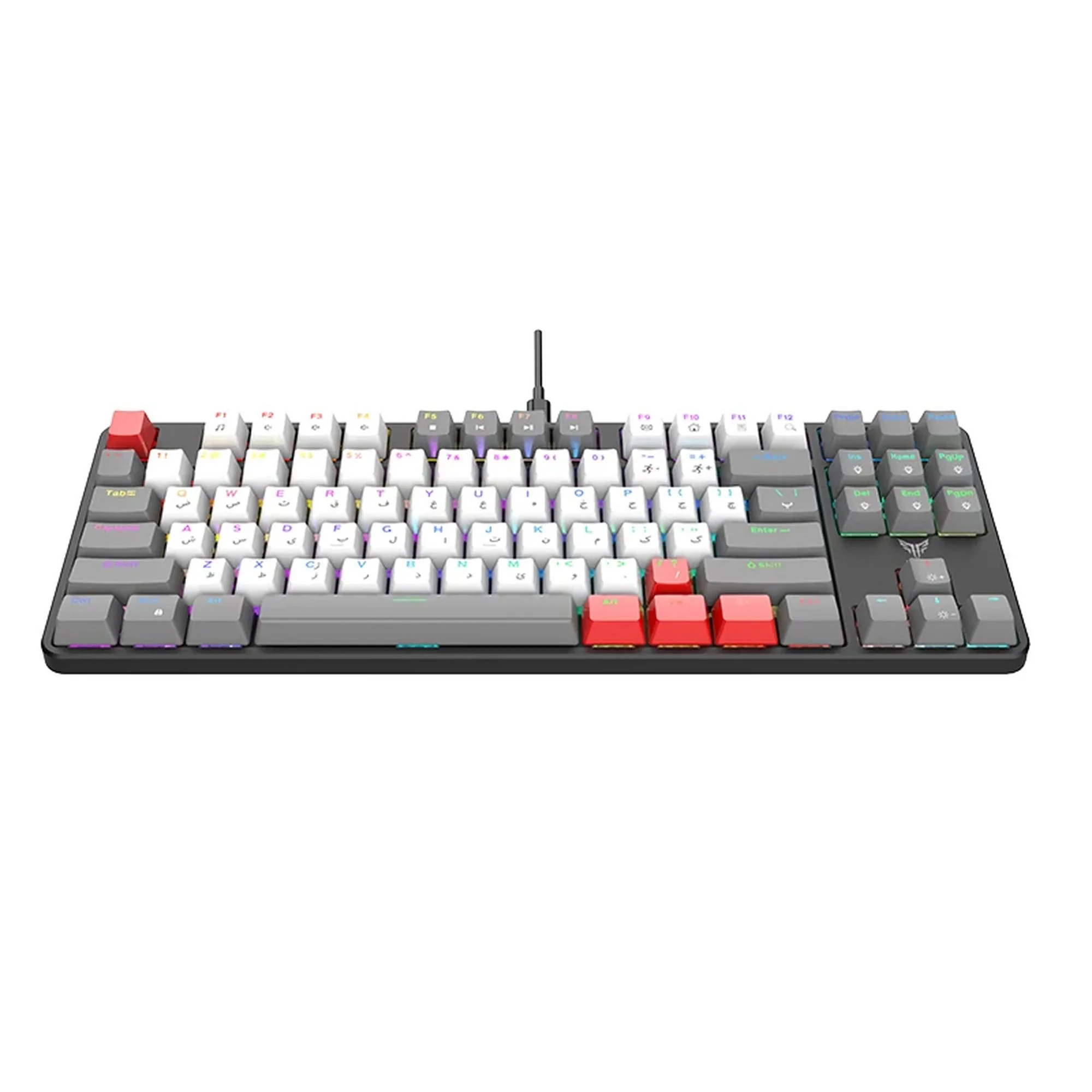 کیبورد گیمینگ هیسکا مدل HX-KEG440، سوییچ مکانیکال آبی، Tenkeyless، نورپردازی RGB
