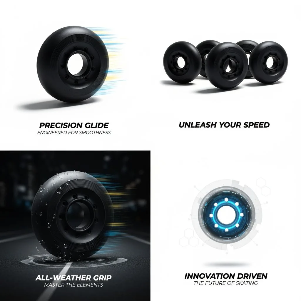 چرخ اسکیت مدل 72mm بسته 4 عددی