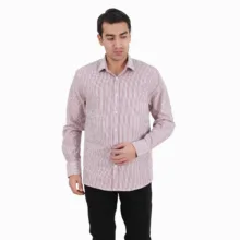 پیراهن آستین بلند مردانه پاتن جامه مدل کلاسیک 102721030162433 طرح راه راه