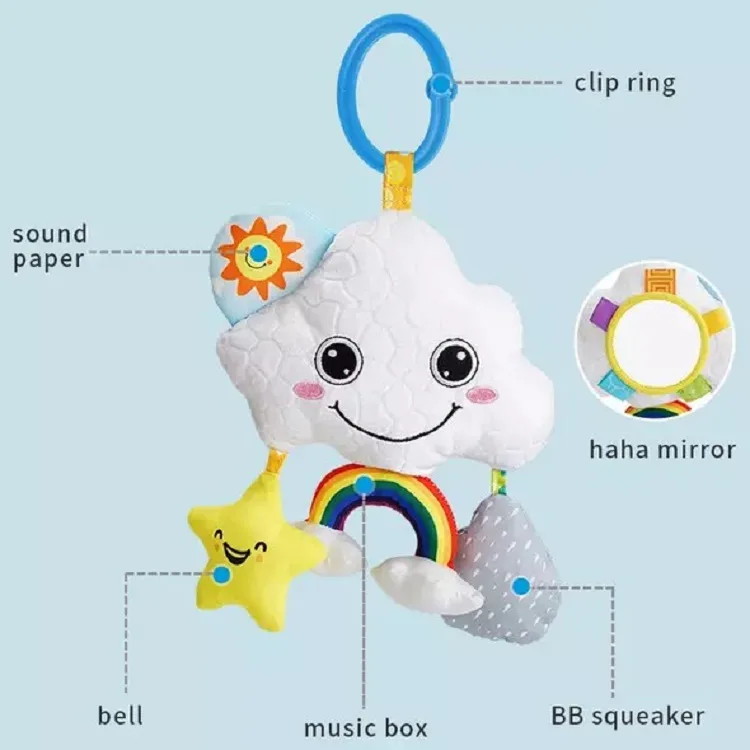 آویز تخت کودک جولی بی بی مدل WLTH8258J طرح ابر