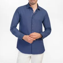 پیراهن آستین بلند یقه کراواتی مردانه ام کی مدل 1795