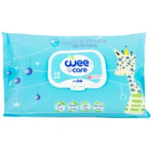 دستمال مرطوب کودک وی کر مدل عصاره جو و روغن پنبه دانه 6 بسته 72 عددی