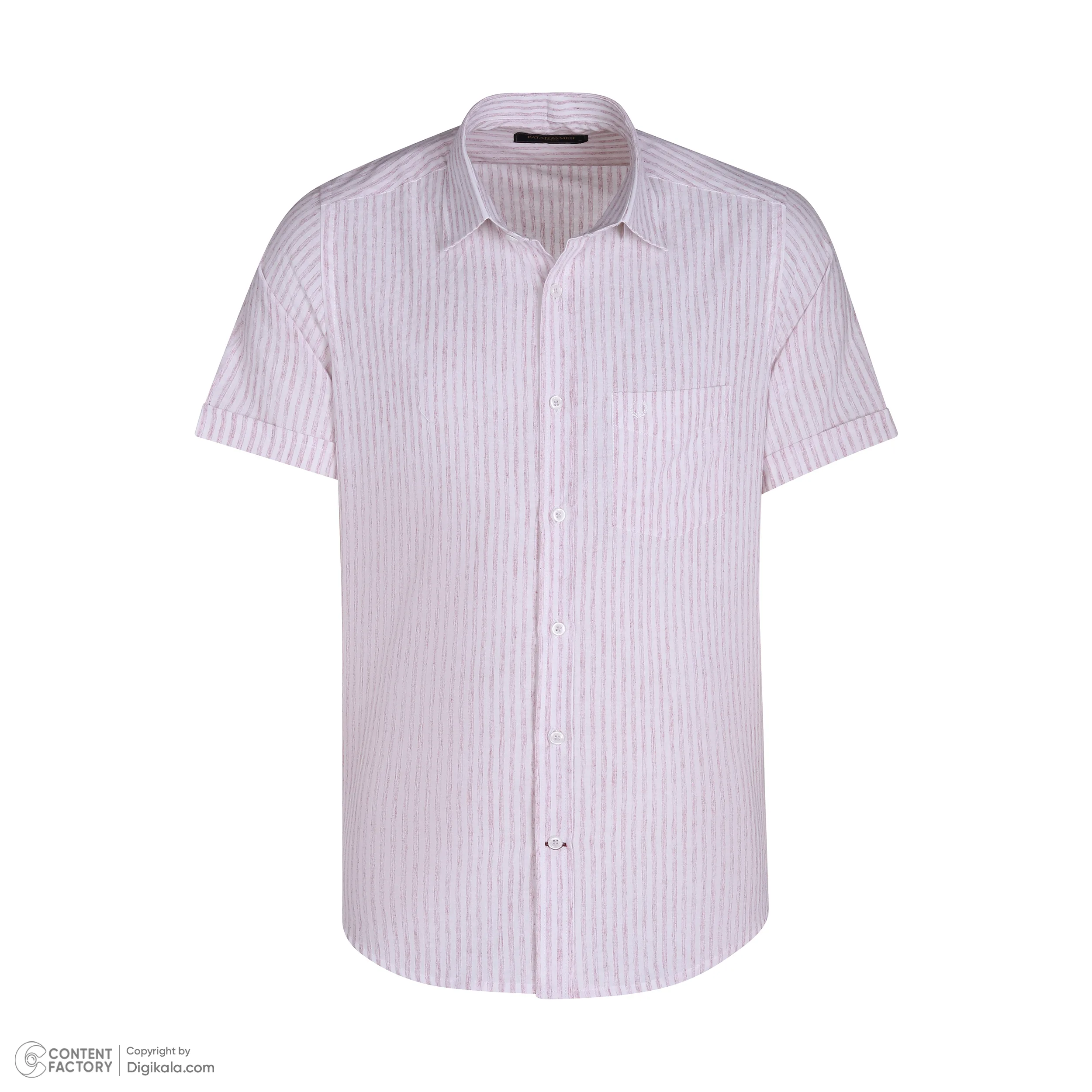 پیراهن آستین کوتاه یقه برگردان مردانه پاتن جامه مدل 04MC8113