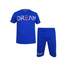 ست تیشرت و شلوارک مردانه طرح Dream کد 1565 رنگ آبی