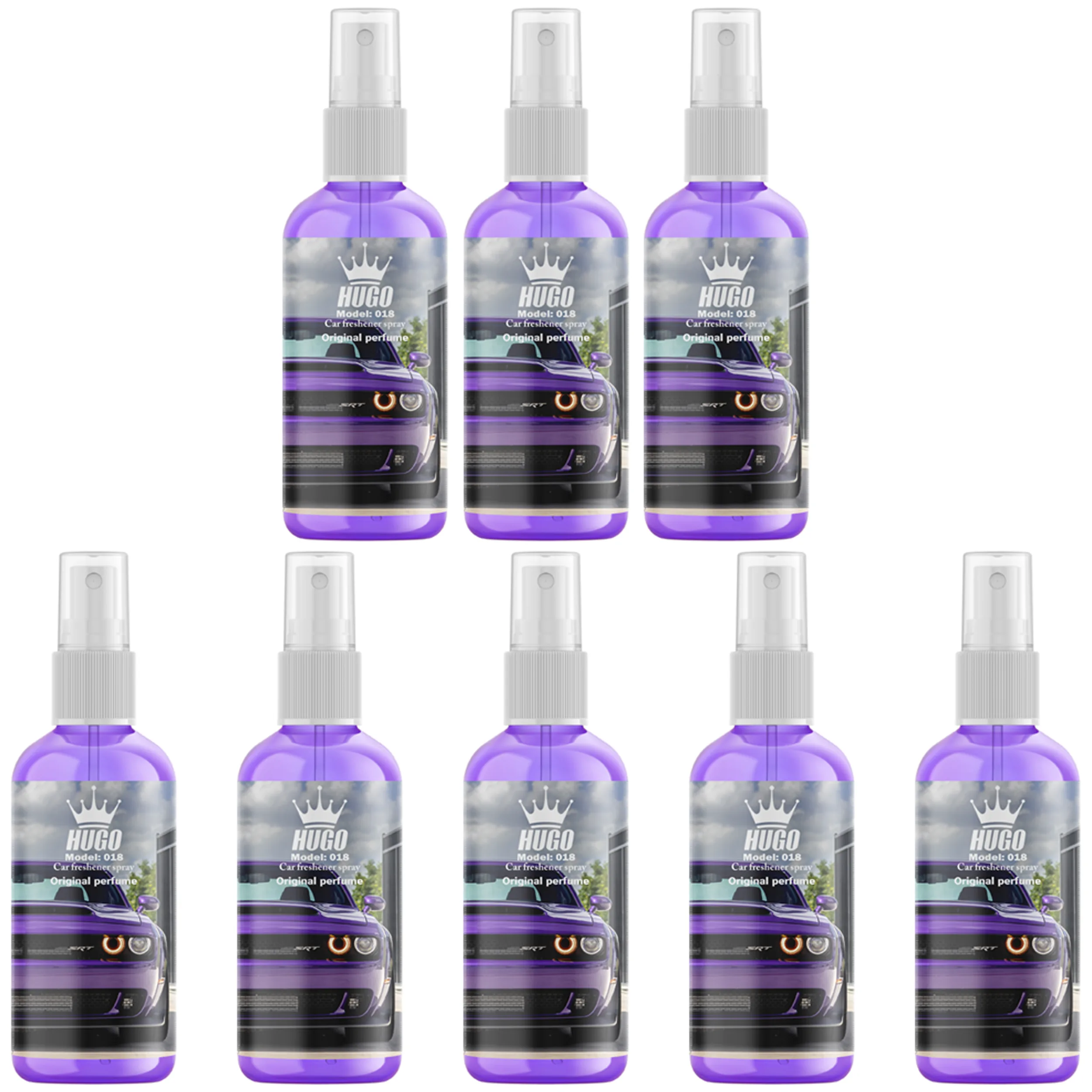 اسپری خوشبو کننده خودرو هوگو مدل 018 با رایحه Perfume حجم 50 میلی لیتر بسته 8 عددی
