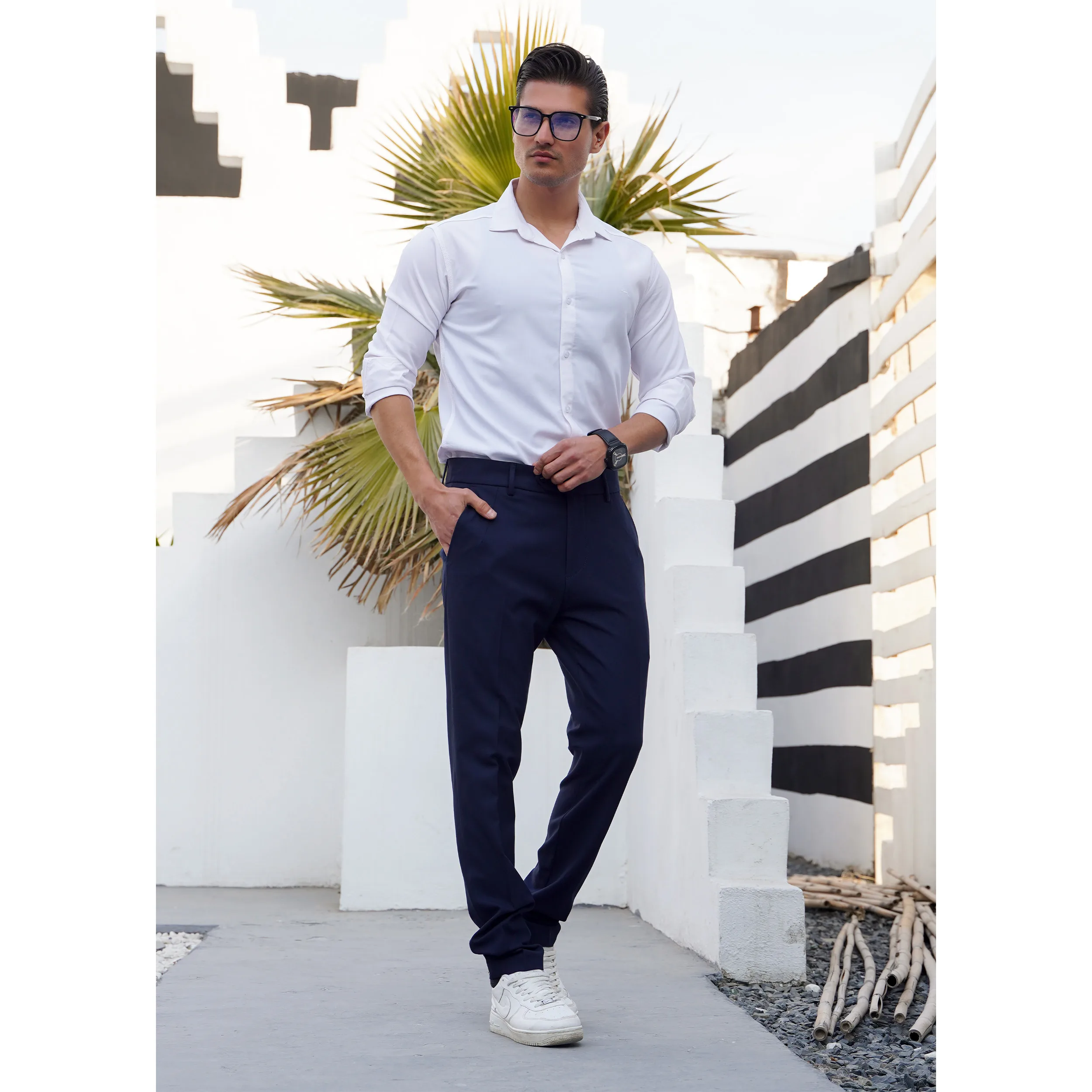 شلوار پارچه‌ای اسلیم فیت مردانه مدل 1167-059