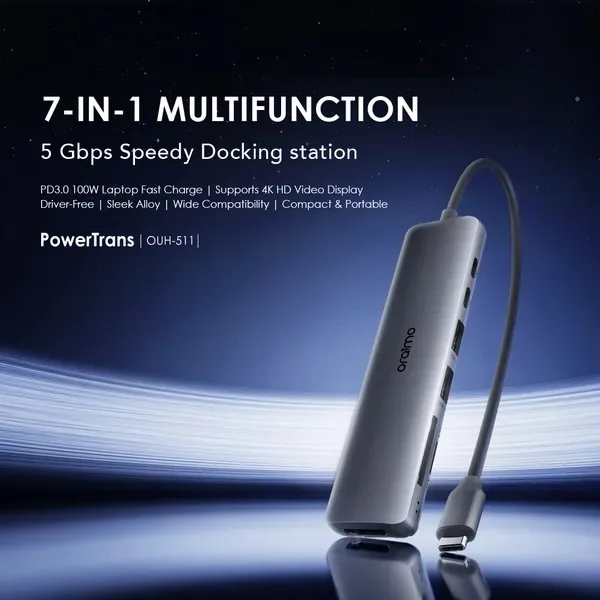 هاب 7 پورت USB-C اورایمو مدل PowerTrans
