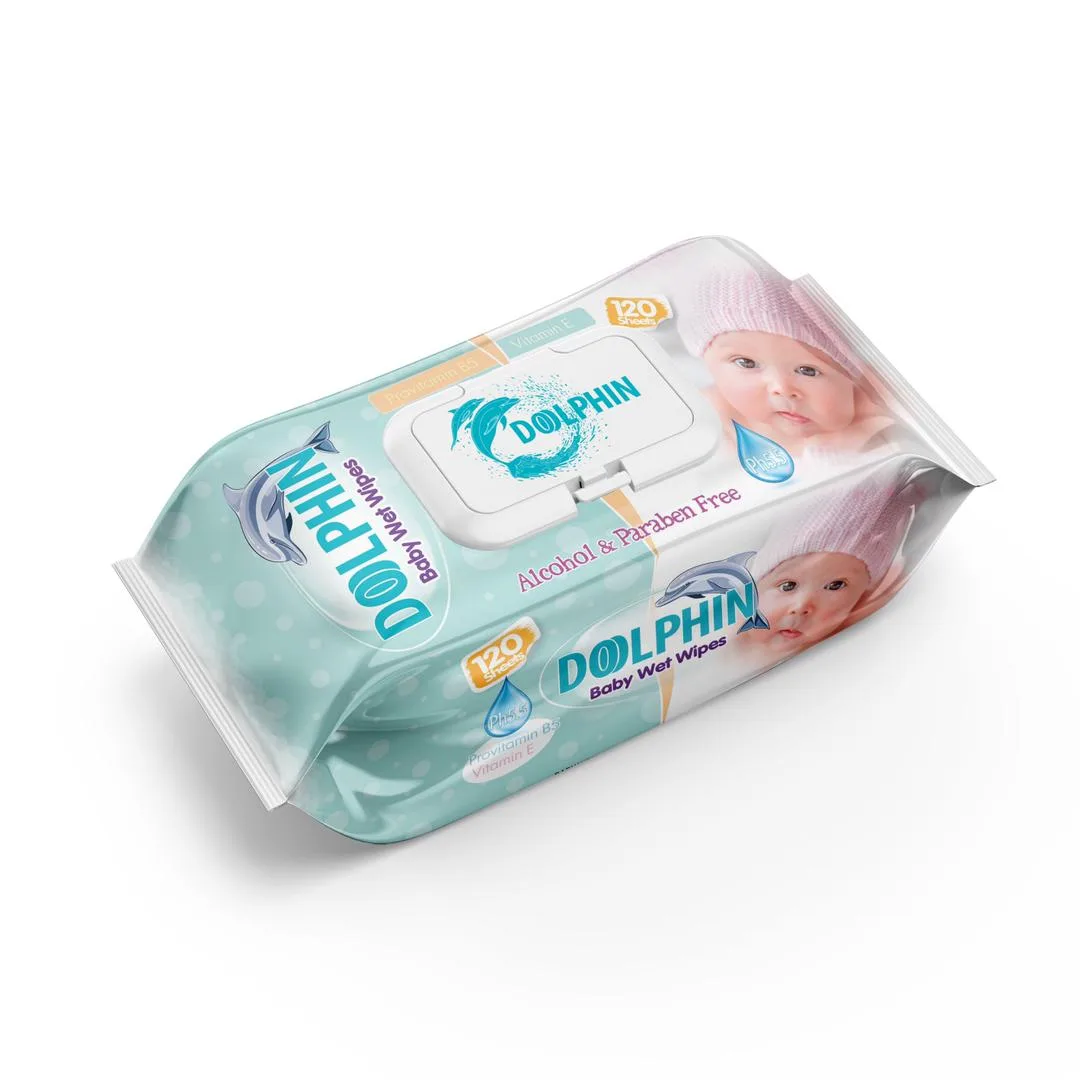 دستمال مرطوب کودک دلفین مدل eco4 بسته 120 عددی مجموعه 12 عددی
