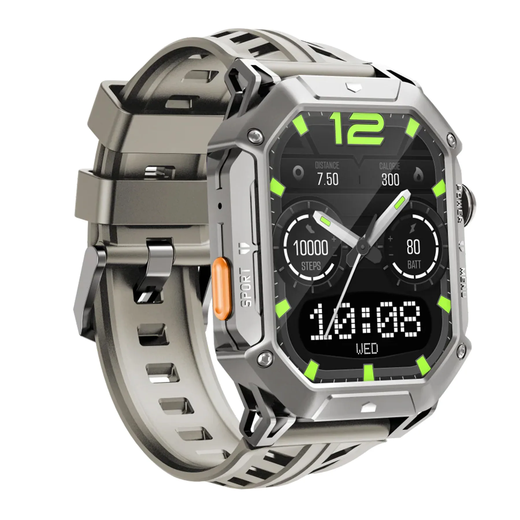 ساعت هوشمند 52 میلی‌متری هایلو مدل IRON N1 با بند سیلیکونی