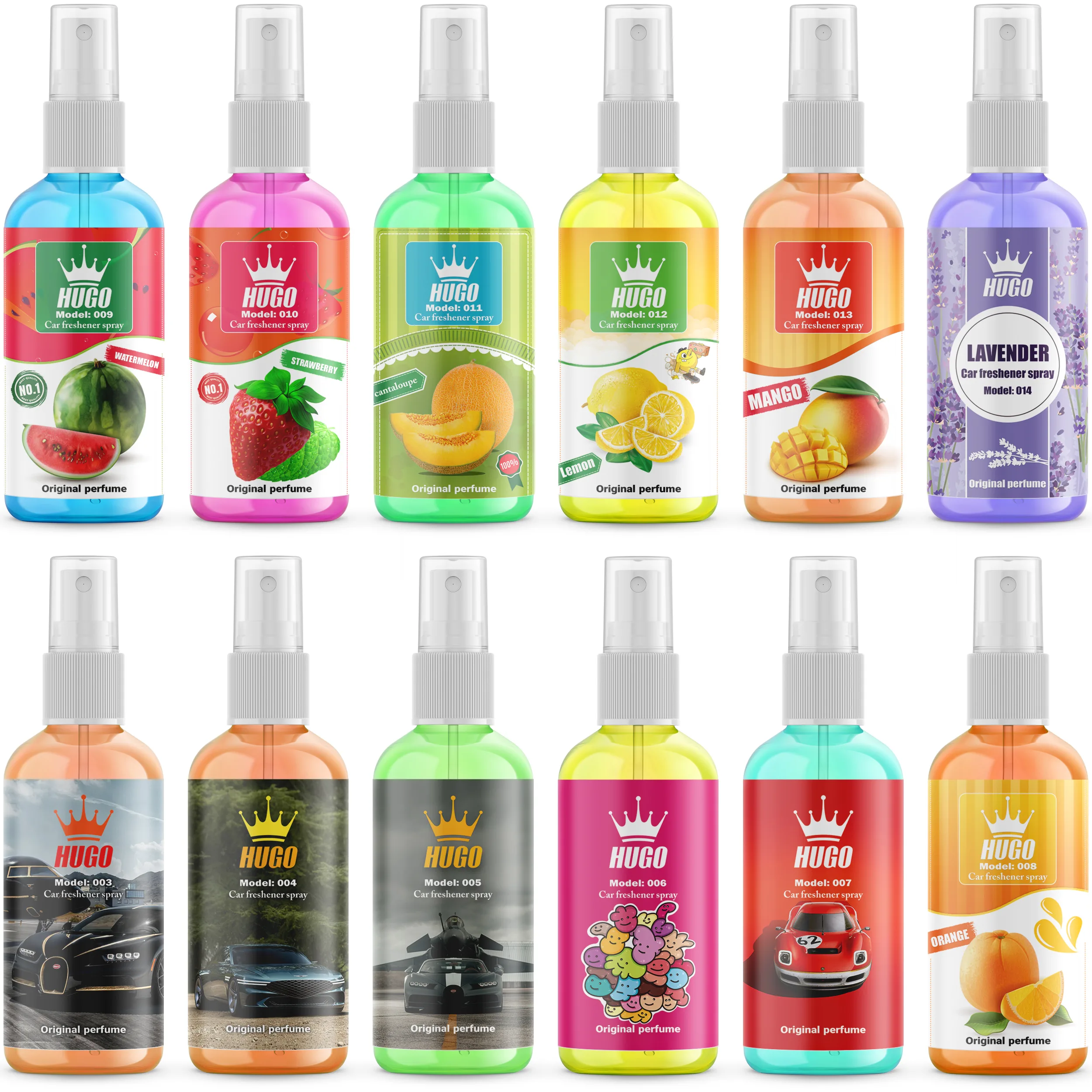 اسپری خوشبو کننده خودرو هوگو مدل G-12 حجم 50 میلی لیتر بسته 12 عددی
